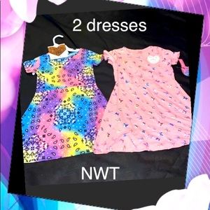 5/6 Girls dress lot, 2 dresses, NWT, 2 different patterns,size 5-6